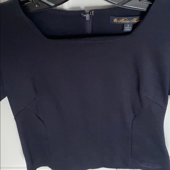 Navy blue square neck blouse. - Picture 3 of 3